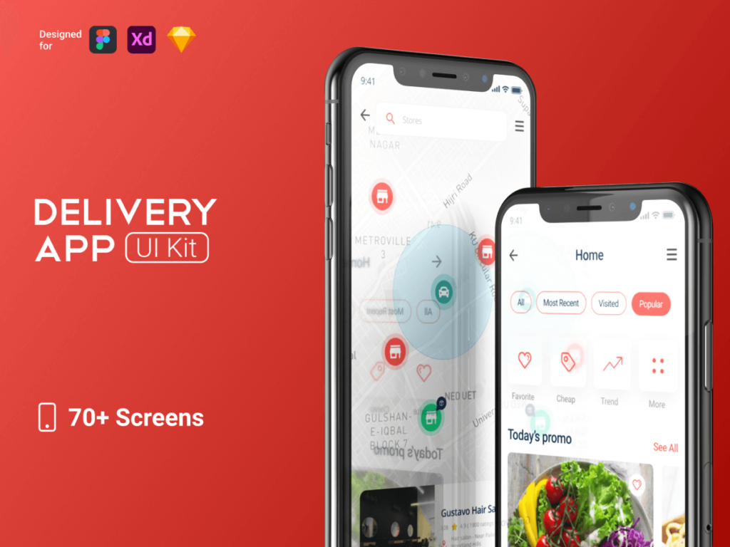 Delivery App UI Design - Free Figma Resource - Oditory